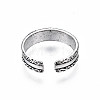 Cross Alloy Open Cuff Ring for Women RJEW-T009-25AS-2