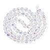Electroplate Transparent Glass Beads Strands EGLA-N002-34C-C03-2