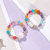 Adjustable Natural Cultured Freshwater Pearl & Natural Agate Finger Rings RJEW-JR00967-5