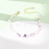 Natural Lavender Amethyst Chip and Rice Natural Pearl Beaded Bracelets GG-CBA3297-13G-G-2