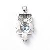 Brass Micro Pave Cubic Zirconia Pendants ZIRC-G157-22P-2