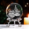 Inner Carving Castle Glass Crystal Ball Diaplay Decoration PW-WGB5796-02-1