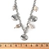 Summer Beach 304 Stainless Steel & Shell Pendant Necklaces NJEW-Z061-09P-5