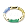 Acrylic Curved Tube Beaded Stretch Bracelet for Women BJEW-JB08376-4