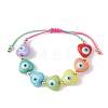Resin Heart with Evil Eye Braided Bead Bracelets BJEW-JB09461-2