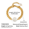Elegant Flat Round Elegant Baroque Pearl Bead Link Bracelets SX2805-2-3