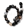 Natural Black Agate Beads Strands G-P601-A15-02-3