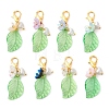 Leaf Acrylic & Flower Resin Pendant Decorations HJEW-JM02778-2