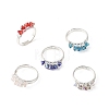 Glass Cuff Open Rings RJEW-JR01082-3
