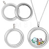 2Pcs Stainless Steel Locket Pendants STAS-BBC0010-31C-1