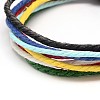 Trendy Unisex Casual Style Colorful Multi-Strand Jute Twine Bracelets BJEW-L303-01-3