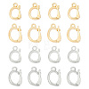 BENECREAT 24Pcs 4 Styles Rack Plating Brass Fold Over Clasps KK-BC0012-80-1