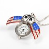 Owl Alloy Quartz Pocket Watches WACH-N039-17P-4