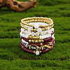 8Pcs 1Bag Rugby Polymer Clay Heishi & CCB Plastic Beaded Stretch Bracelets Set BJEW-PA0001-12C-4