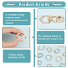 WADORN 12Pcs 6 Styles Alloy Spring Gate Rings FIND-WR0008-96-4