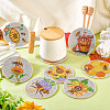 DIY Bees Theme Diamond Painting Acrylic Cup Mat Kits DIY-TAC0012-72-20