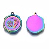 Rack Plating Rainbow Color 304 Stainless Steel Pendant Rhinestone Settings STAS-N098-034-3