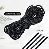 Diameter 3mm Black Round Folded Bolo Genuine Braided Leather Cords for Necklace Bracelet Jewelry Making WL-PH0002-01A-2