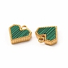 Synthetic Malachite Dyed Heart Charms STAS-A076-08G-3