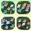 30Pcs 6 Colors Luminous Resin Cute Little Cat Ornaments RESI-SZ0003-42-4