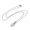 304 Stainless Steel Coffee Bean Pendant Necklace for Women STAS-E154-25P-2