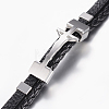 Leather Braided Cord Bracelets BJEW-E324-A10-2