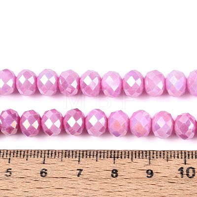 Anti-Tarnish Electroplate Rondelle Glass Beads Strands EGLA-T021-8mm-17-08-1