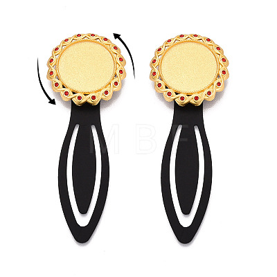 Alloy & Iron Bookmark Cabochon Settings PALLOY-N184-08G-1