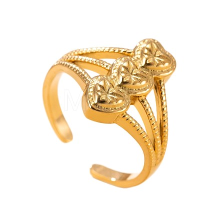 Adjustable 304 Stainless Steel Cuff Open Rings for Women WGDC33C-01-1