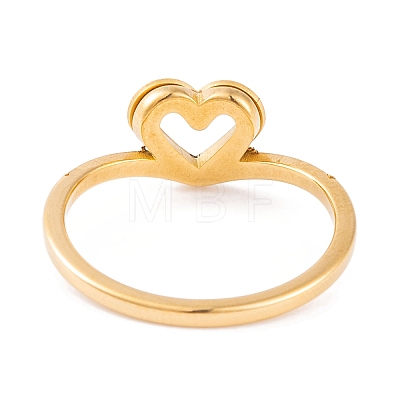 304 Stainless Steel Heart Finger Ring for Women RJEW-C086-06-G-1