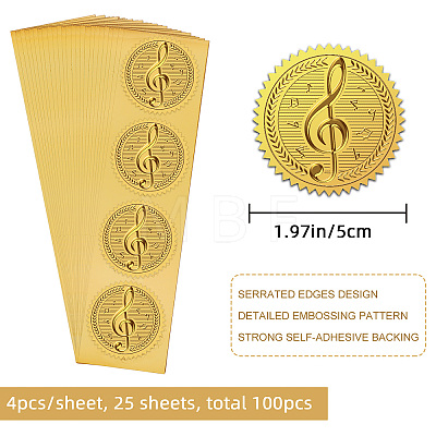 Self Adhesive Gold Foil Embossed Stickers DIY-WH0211-393-1