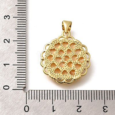 Brass with Natural Shell Carved Pendants KK-Z091-05G-03-1