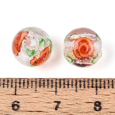 Handmade Foil Lampwork Beads Strands FOIL-T008-05D-1