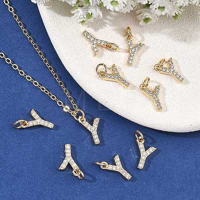 SHEGRACE Brass Micro Pave Clear Cubic Zirconia Pendants XGRQ29617-394G-Y-1