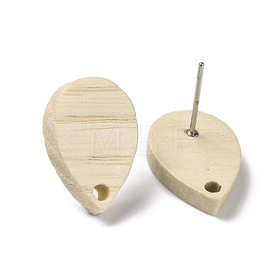 Ash Wood Stud Earring Findings EJEW-N017-011C-1