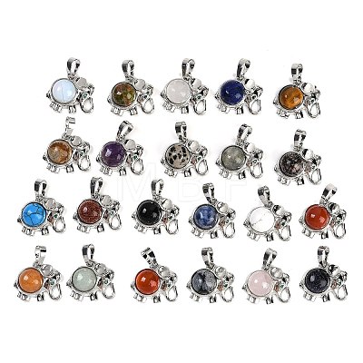 Natural & Synthetic Mixed Gemstone Pendants G-I374-A-P-1