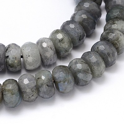 Natural Labradorite Rondelle Bead Strands G-O095-05-G-1
