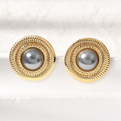 Brass Stud Earrings for Women KK-CBA9D38-02G-03-1