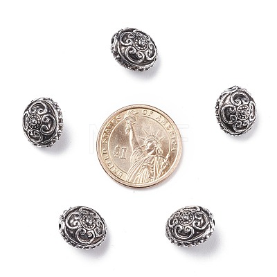 Flat Round Antique Acrylic Beads PACR-S206-10AS-1