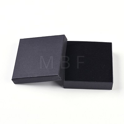 Kraft Cotton Filled Cardboard Paper Jewelry Set Boxes CBOX-G015-05-1