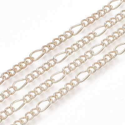 Brass Coated Iron Figaro Chain Necklace Making X-MAK-T006-03RG-1