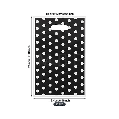 Polka Dot PET Plastic Packing Bags with Die Cut Hole Handle ABAG-TADJ0002-001G-1
