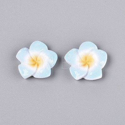 Plumeria Flower Opaque Resin Cabochons CRES-T025-30F-02-1