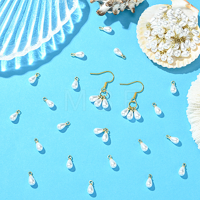 96Pcs ABS Plastic Imitation Pearl Pendants KY-SC0002-32G-1