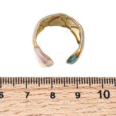 304 Stainless Steel Enamel Wide Cuff Open Rings for Women SA-K003-03F-G-1