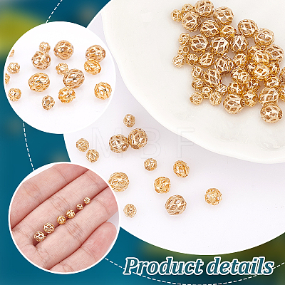   60Pcs 3 Style Long-Lasting Hollowed Plated Brass Beads KK-PH0006-81-1