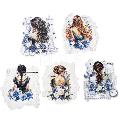 6Pcs 5 Styles DIY Figure Picture Stickers STIC-U004-01D-1