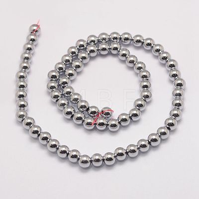Grade AA Magnetic Synthetic Hematite Bead Strands X-G-P258-05-6mm-1