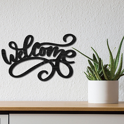 Laser Cut Basswood Welcome Sign WOOD-WH0123-099-1