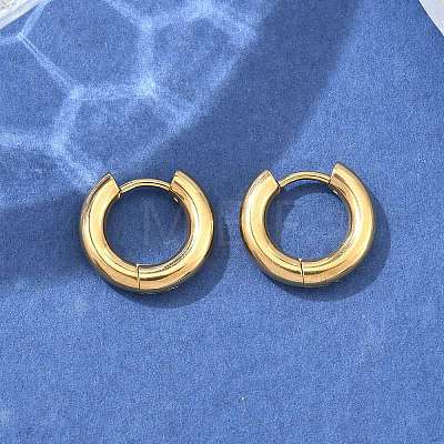 Ion Plating(IP) 304 Stainless Steel Hoop Earrings X-EJEW-F111-14mm-G-1